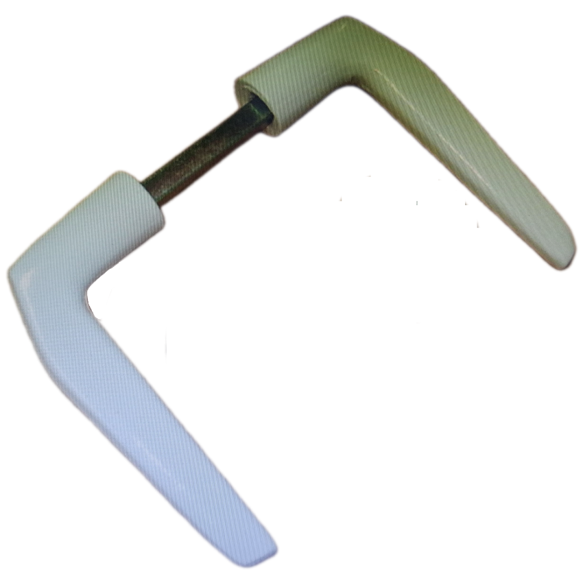 Πόμολο αλουμινίου 110 λευκό για σιδερένιες πόρτες 26401