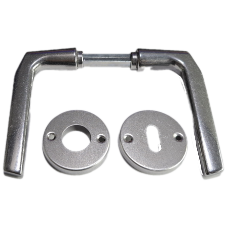 Πόμολο αλουμινίου οξάλ με ροζέτα 110 για ξύλινες και αλουμινίου πόρτες 26302