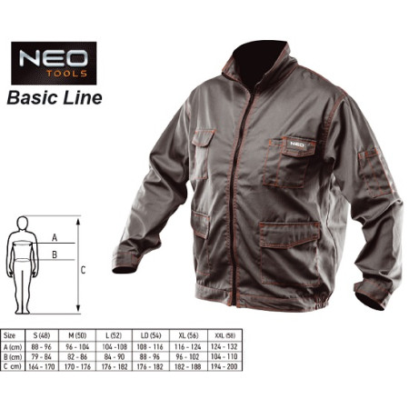 ΜΠΟΥΦΑΝ ΕΡΓΑΣΙΑΣ 65% POLYESTER, 35% ΒΑΜΒΑΚΕΡΟ, 245g/m2 NEO TOOLS