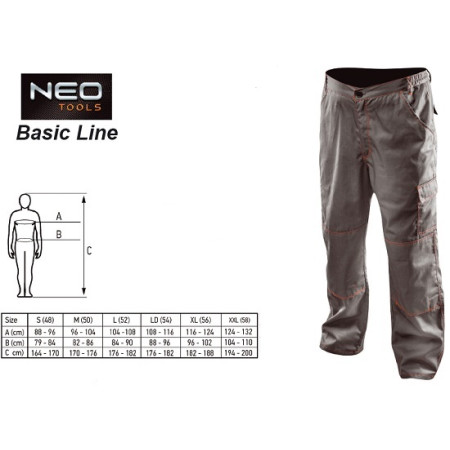 ΠΑΝΤΕΛΟΝΙ ΕΡΓΑΣΙΑΣ 65% POLYESTER, 35% ΒΑΜΒΑΚΕΡΟ, 245g/m2 NEO TOOLS