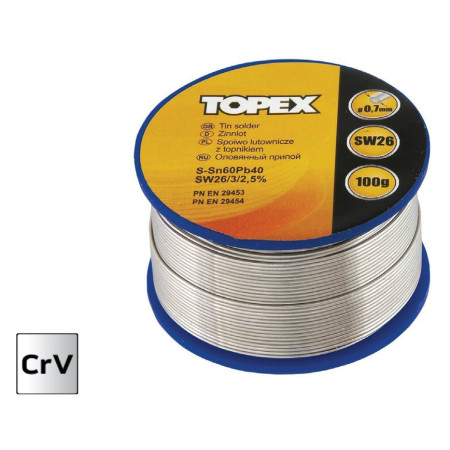 ΚΑΛΑΙ 60% Sn, SW 26B fl ux. 100gr 1,5mm TOPEX