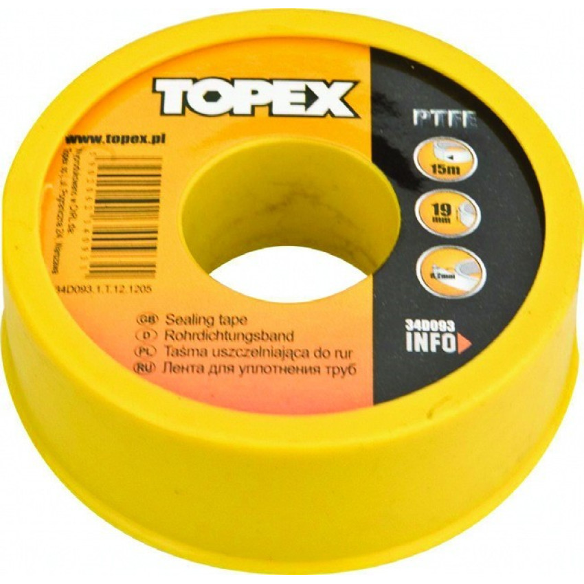 ΤΑΙΝΙΑ TEFLON TOPEX 15m x 19mm 340931