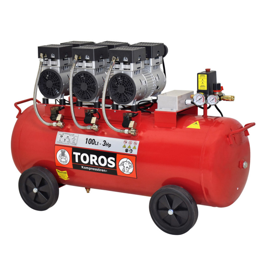 TOROS: ΑΕΡΟΣΥΜΠΙΕΣΤΗΣ ΧΑΜΗΛΟΥ ΘΟΡΥΒΟΥ OILFREE 100LT, 3HP TOROS: ΑΕΡΟΣΥΜΠΙΕΣΤΗΣ ΧΑΜΗΛΟΥ ΘΟΡΥΒΟΥ OILFREE 100LT, 3HP