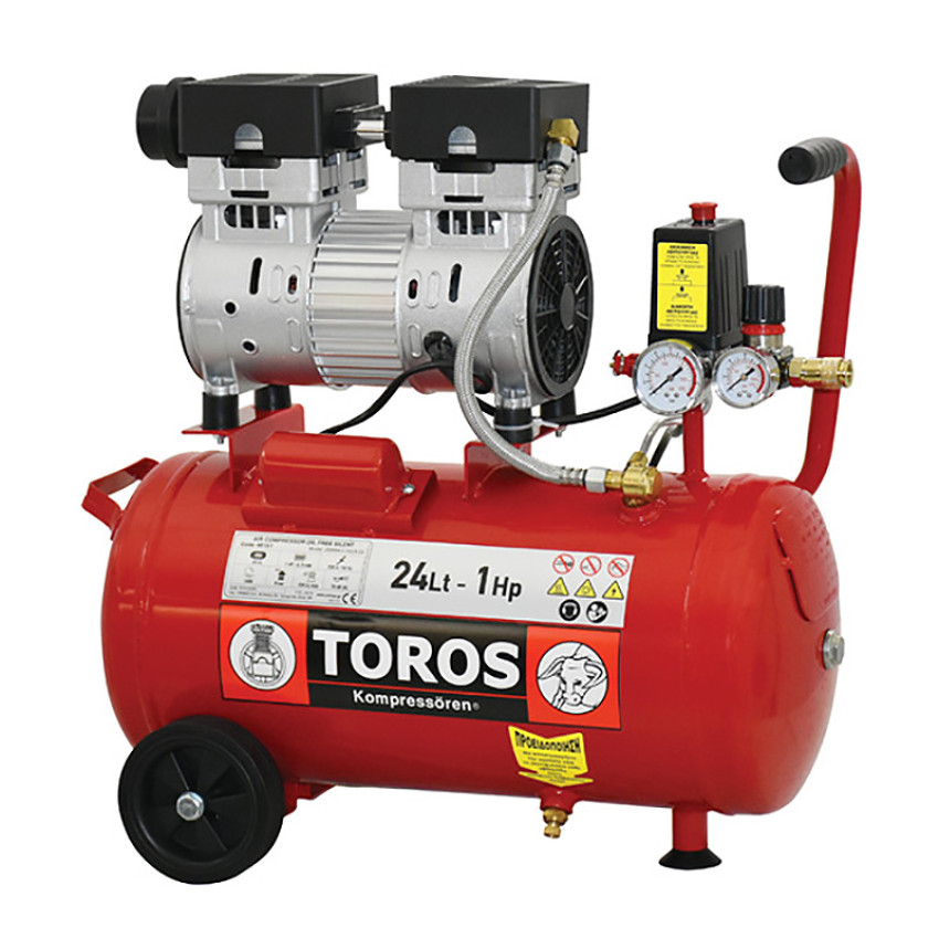 TOROS: ΑΕΡΟΣΥΜΠΙΕΣΤΗΣ OILFREE ΧΑΜΗΛΟΥ ΘΟΡΥΒΟΥ 24LT, 1HP TOROS: ΑΕΡΟΣΥΜΠΙΕΣΤΗΣ OILFREE ΧΑΜΗΛΟΥ ΘΟΡΥΒΟΥ 24LT, 1HP
