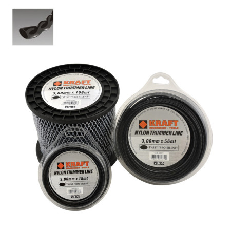 KRAFT: ΜΕΣΙΝΕΖΑ - ΝΗΜΑ ΚΟΠΗΣ ΕΛΙΚΟΕΙΔΗΣ TWIST ''PRO SILENT'' Φ 4.00mm ΣΥΣΚΕΥΑΣΙΑ 114 ΜΕΤΡΑ (1350gr)
